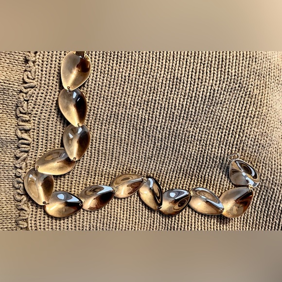 Bold Silver Teardrop Statement Necklace Bohemian Boho Chic Rare Geometric Oval - Picture 10 of 15